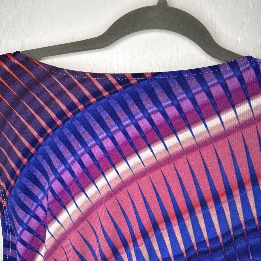 NWT Sofia Vergara Womens XL Multicolor Abstract Print Draped Sleeveless Dress - Picture 5 of 10